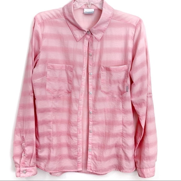 Columbia Light Pink Lightweight Summer Trek Long Sleeve Shirt M 1774701 - Picture 1 of 11